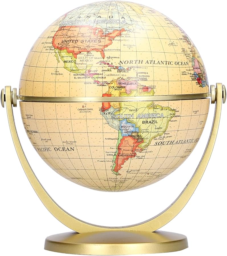 Rotating World Globe Map Desktop Ornament English Edition Geography Teaching Tool - Image 4